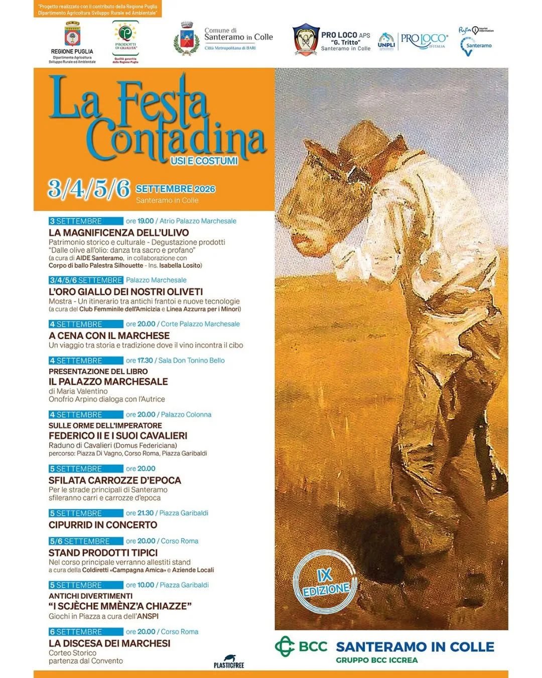 Locandina L'Oro Giallo dei Nostri Oliveti — Mostra 2026 a Santeramo in Colle (Bari)