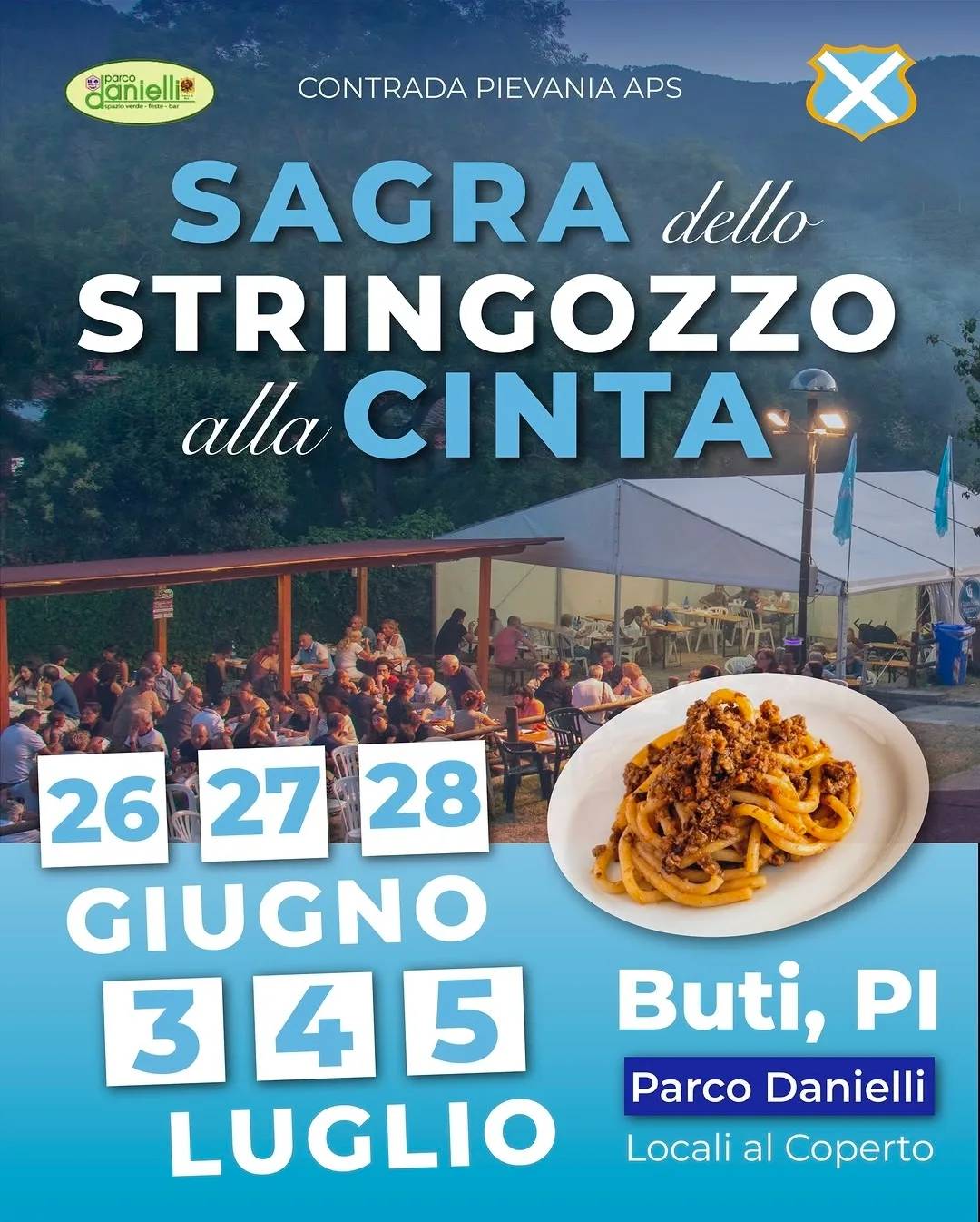 Locandina Sagra dello Stringozzo alla Cinta 2026 a Buti (Pisa)
