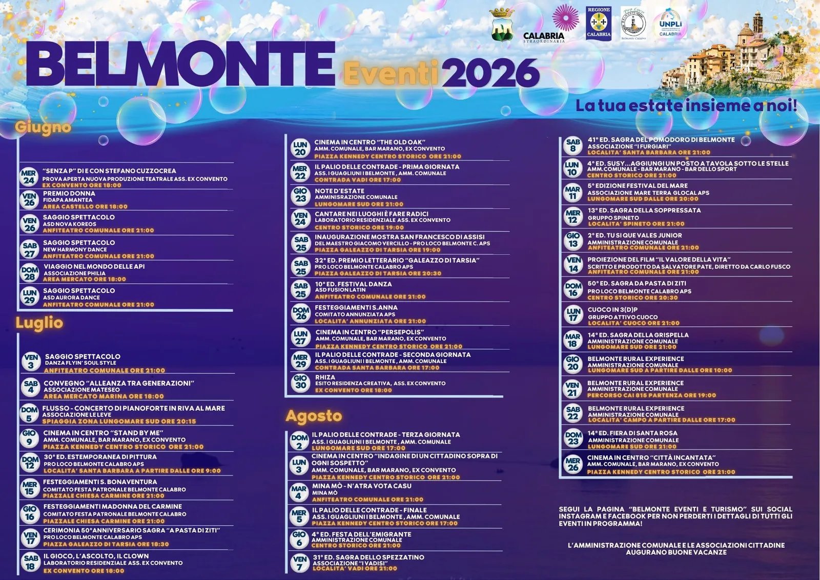 Locandina Il Palio delle Contrade — Seconda Giornata 2026 a Belmonte Calabro (Cosenza)