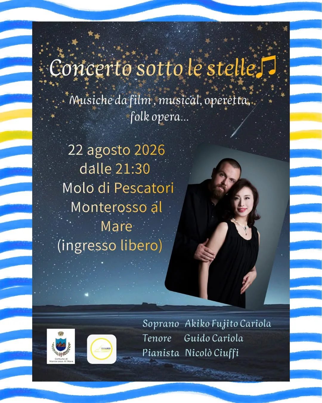 Locandina Concerto sotto le stelle 2026 a Monterosso al Mare (La Spezia)