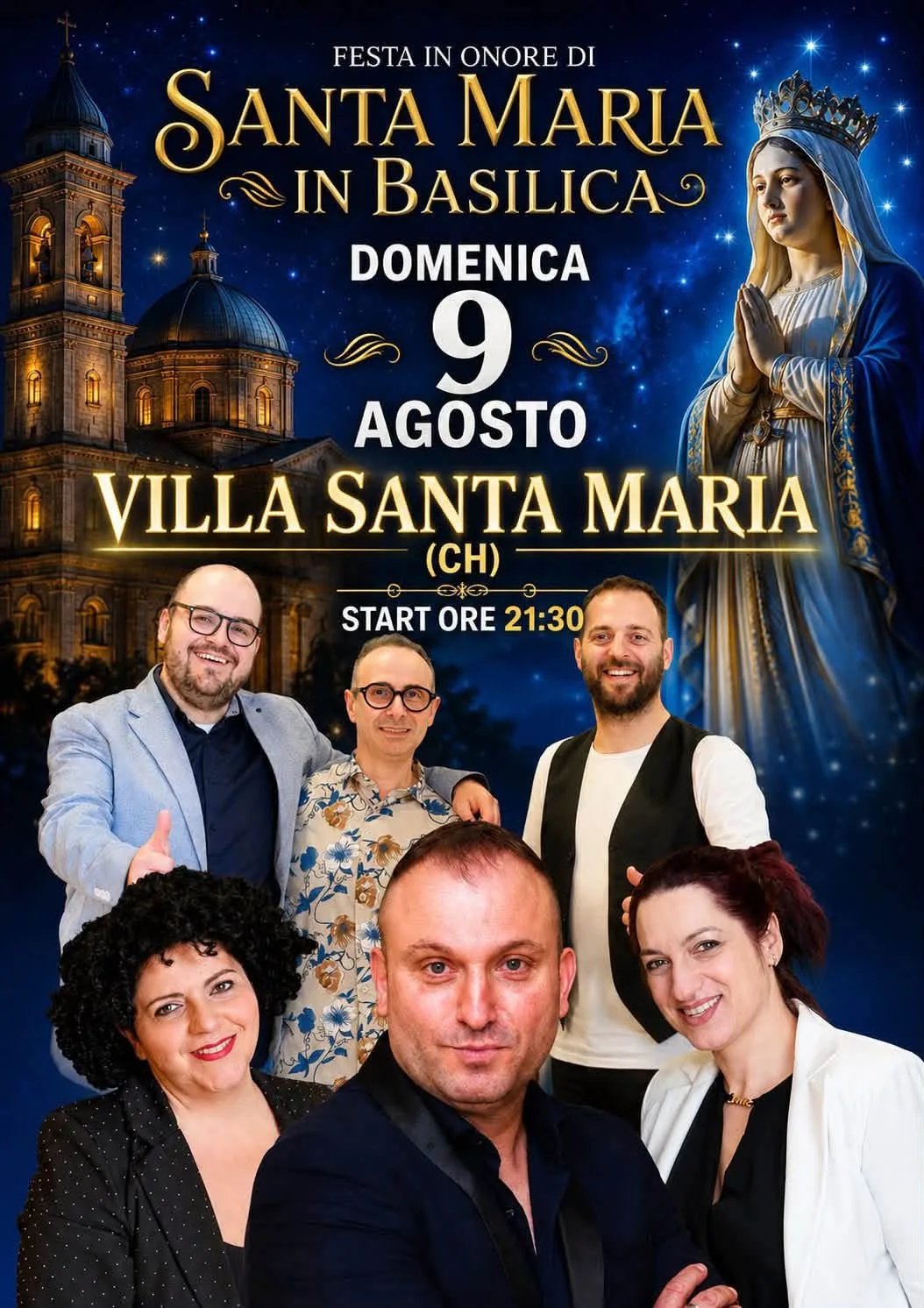 Locandina Festa in Onore di Santa Maria in Basilica 2026 a Villa Santa Maria (Chieti)