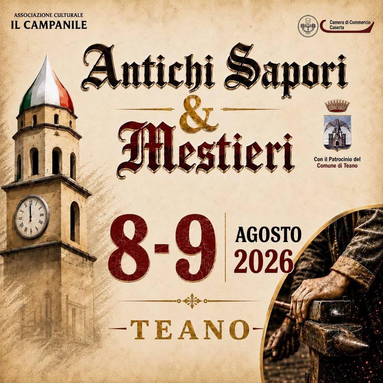 Locandina Antichi Sapori & Mestieri 2026 a Teano (Caserta)