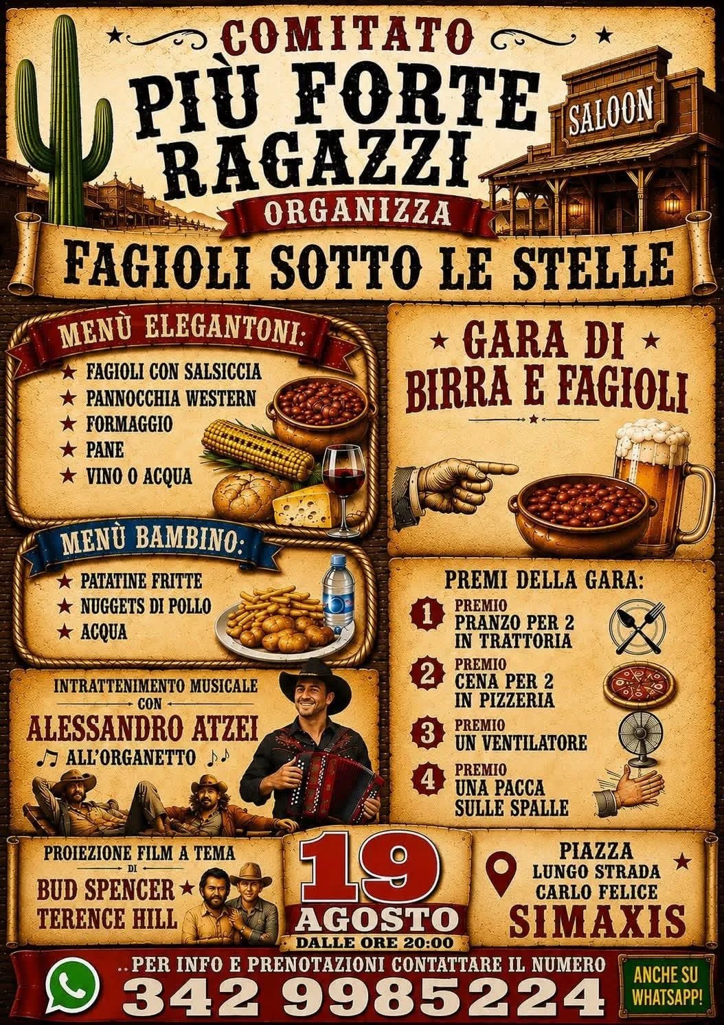 Locandina Fagioli sotto le stelle 2026 a Simaxis (Oristano)