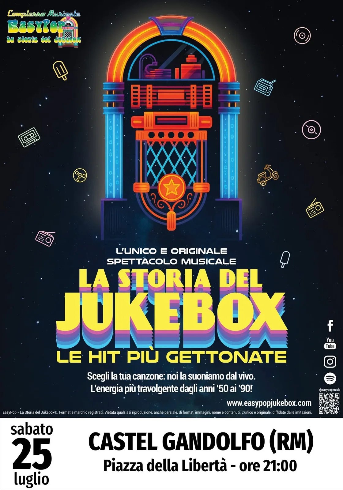 Locandina La Storia del Jukebox 2026 a Castel Gandolfo (Roma)