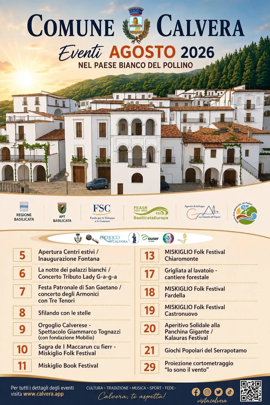 Locandina Festa Patronale di San Gaetano 2026 a Calvera (Potenza)