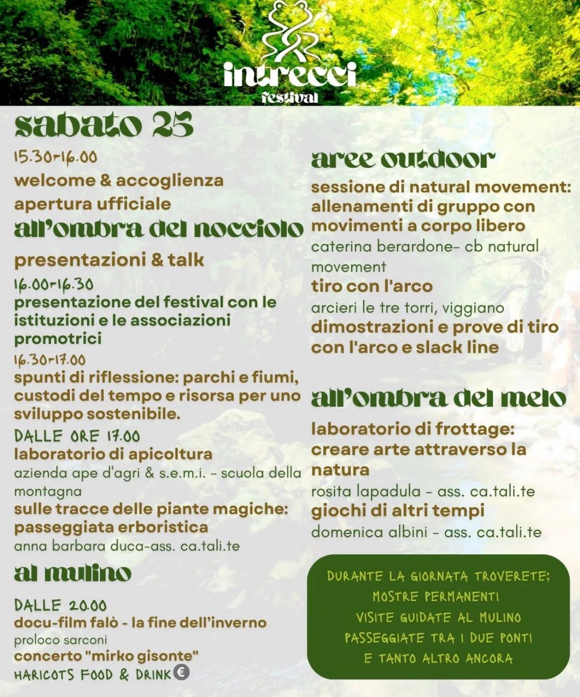 Locandina Intrecci Festival 2026 all'ombra del nocciolo a Sarconi (Potenza)