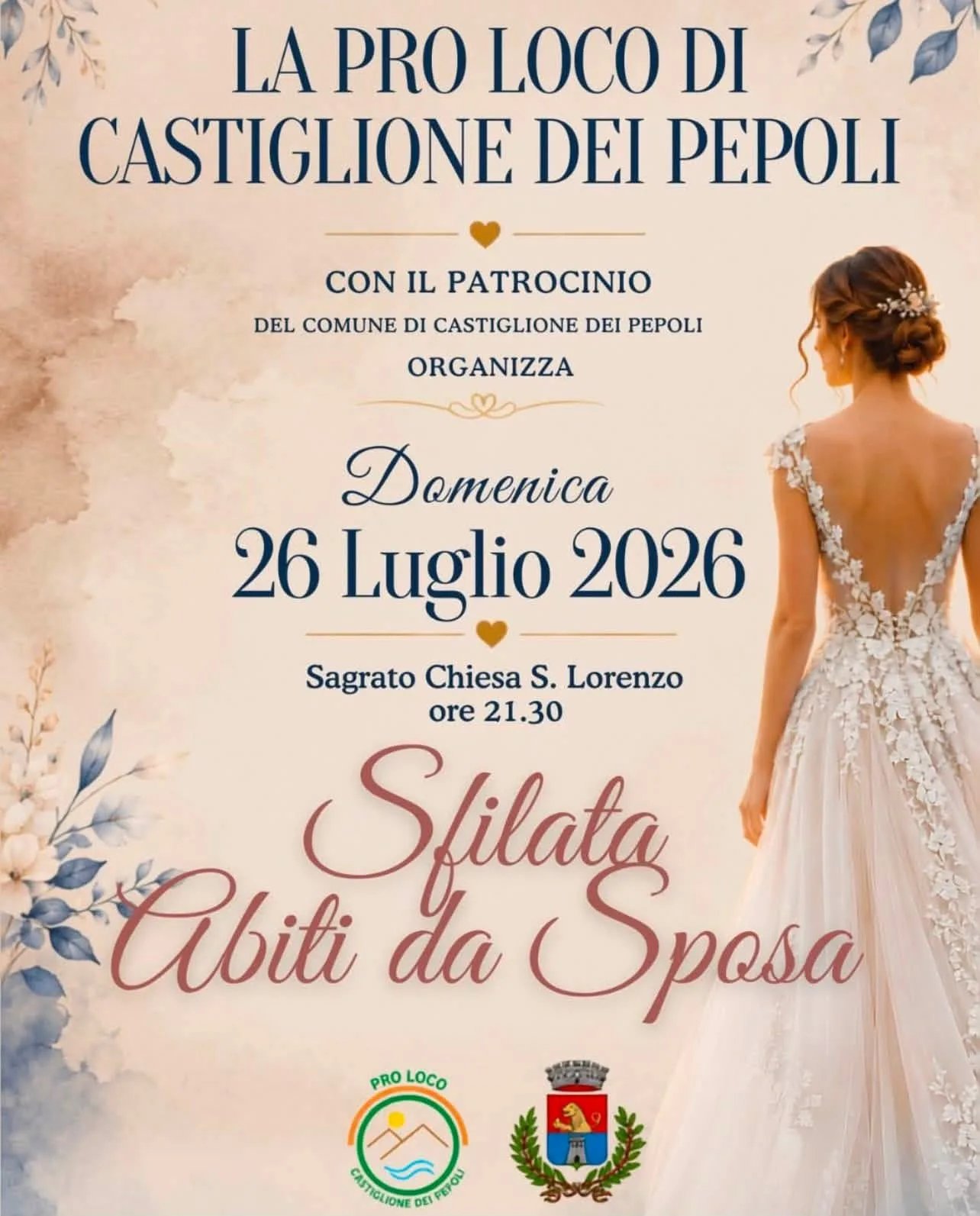 Locandina Sfilata Abiti da Sposa 2026 a Castiglione dei Pepoli (Bologna)
