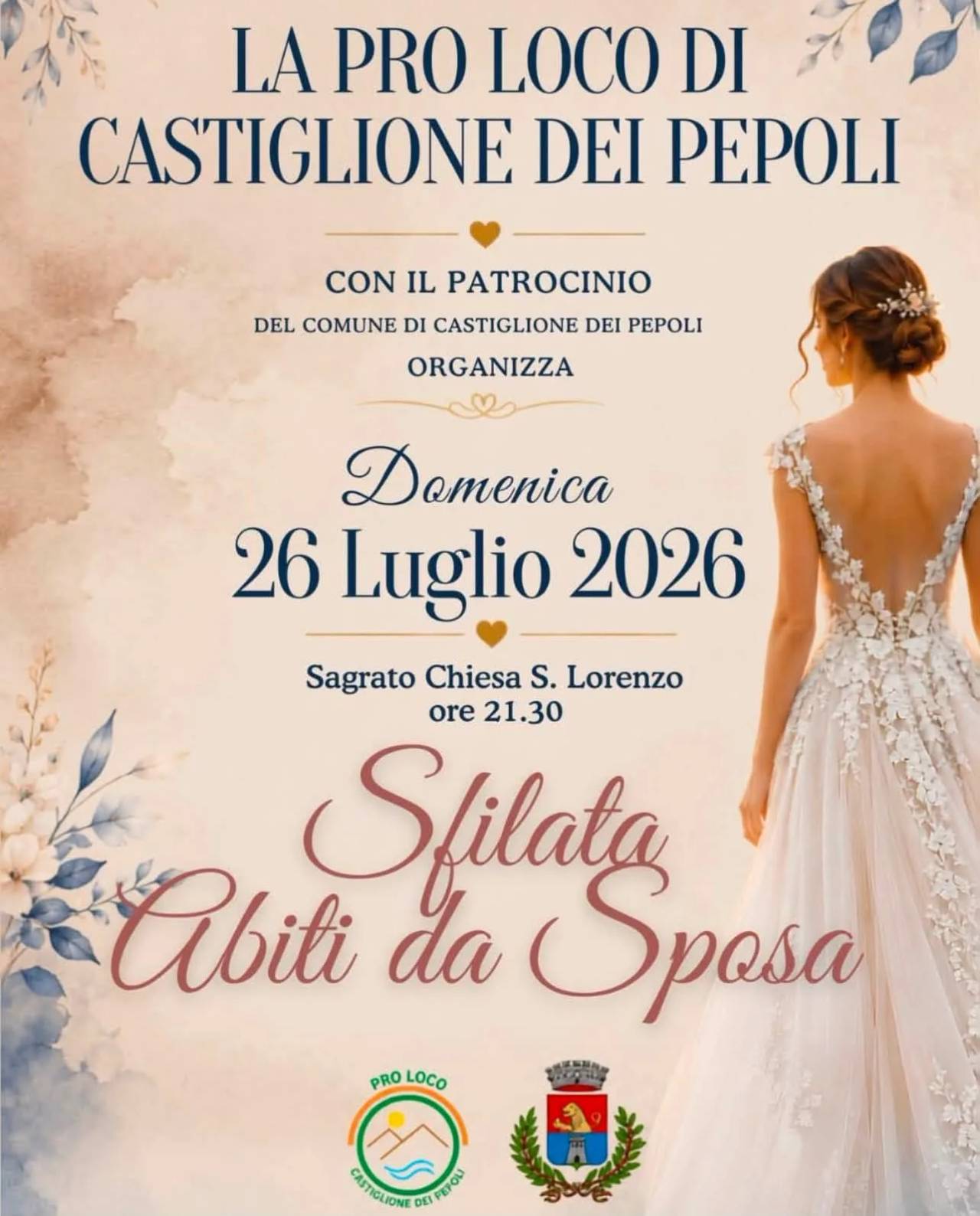 Locandina Sfilata Abiti da Sposa 2026 a Castiglione dei Pepoli (Bologna)