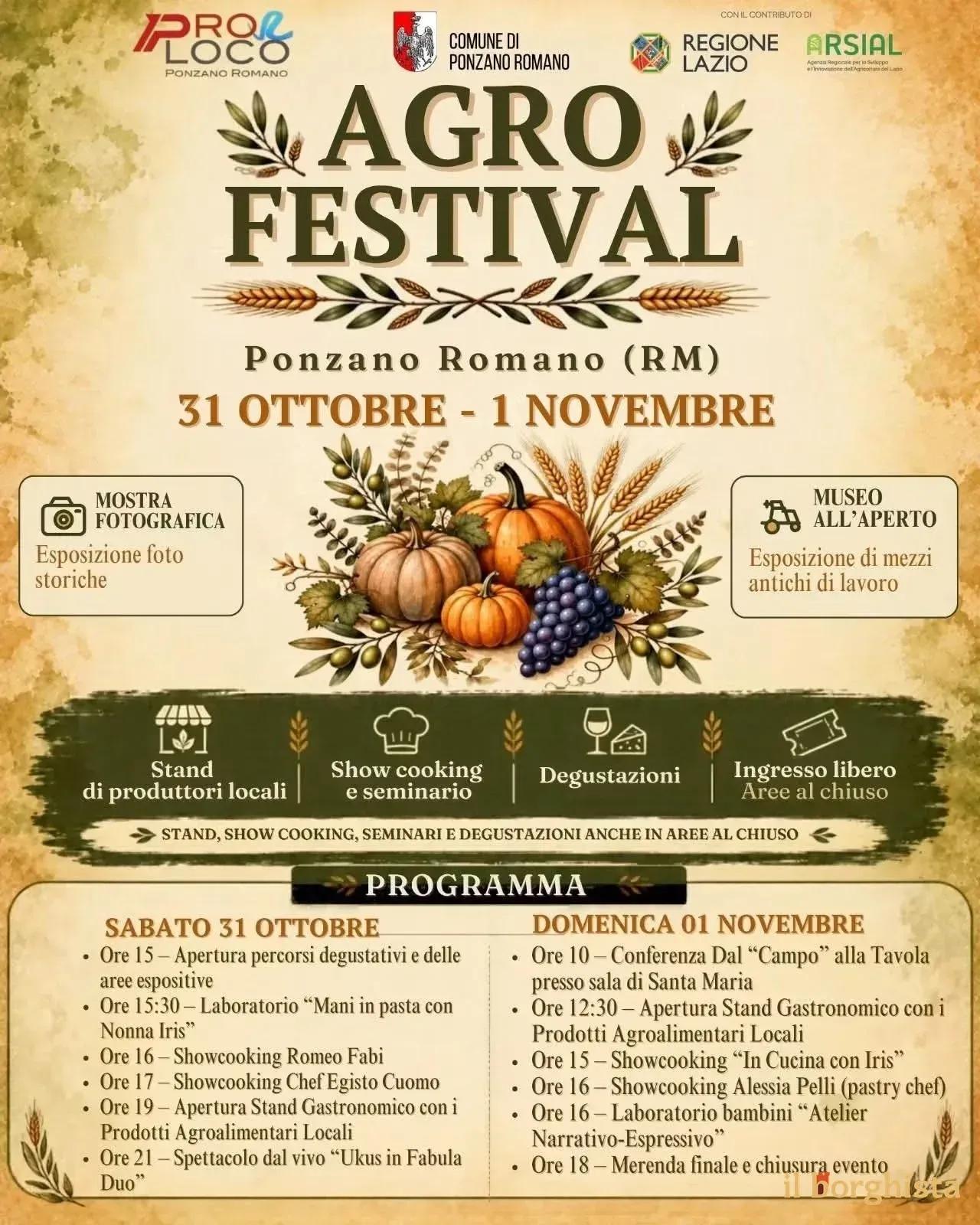 Locandina Agro Festival 2026 a Ponzano Romano (Roma)