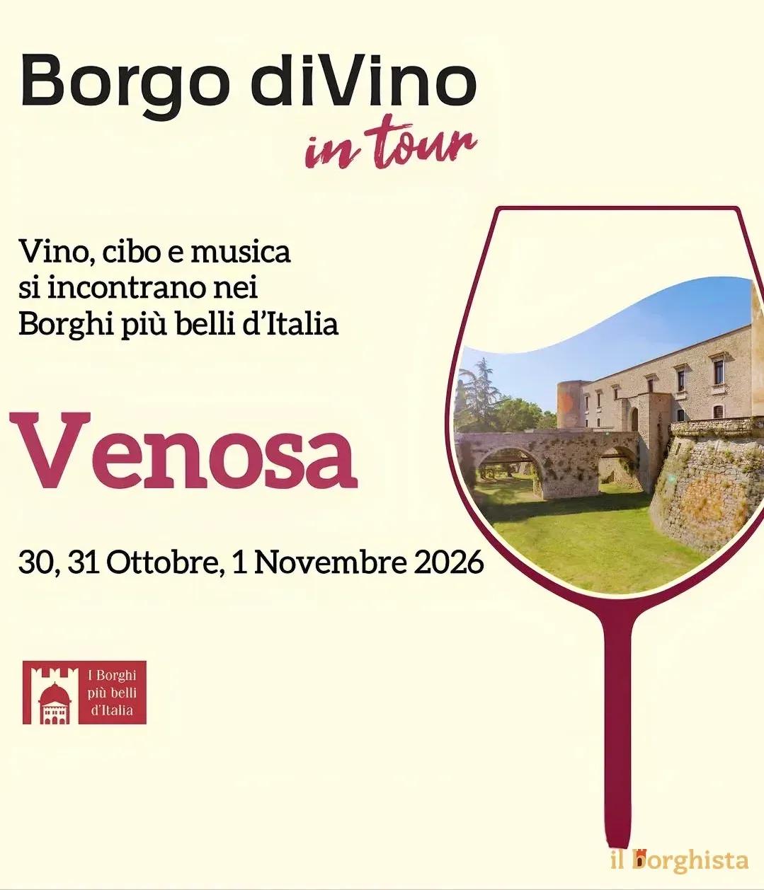 Locandina Borgo diVino in tour Venosa 2026 a Venosa (Potenza)