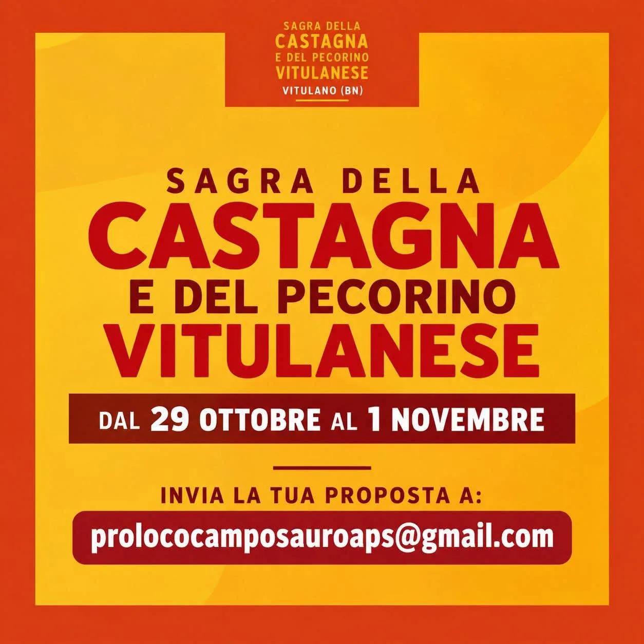 Locandina Sagra della Castagna e del Pecorino Vitulanese 2026 a Vitulano (Benevento)