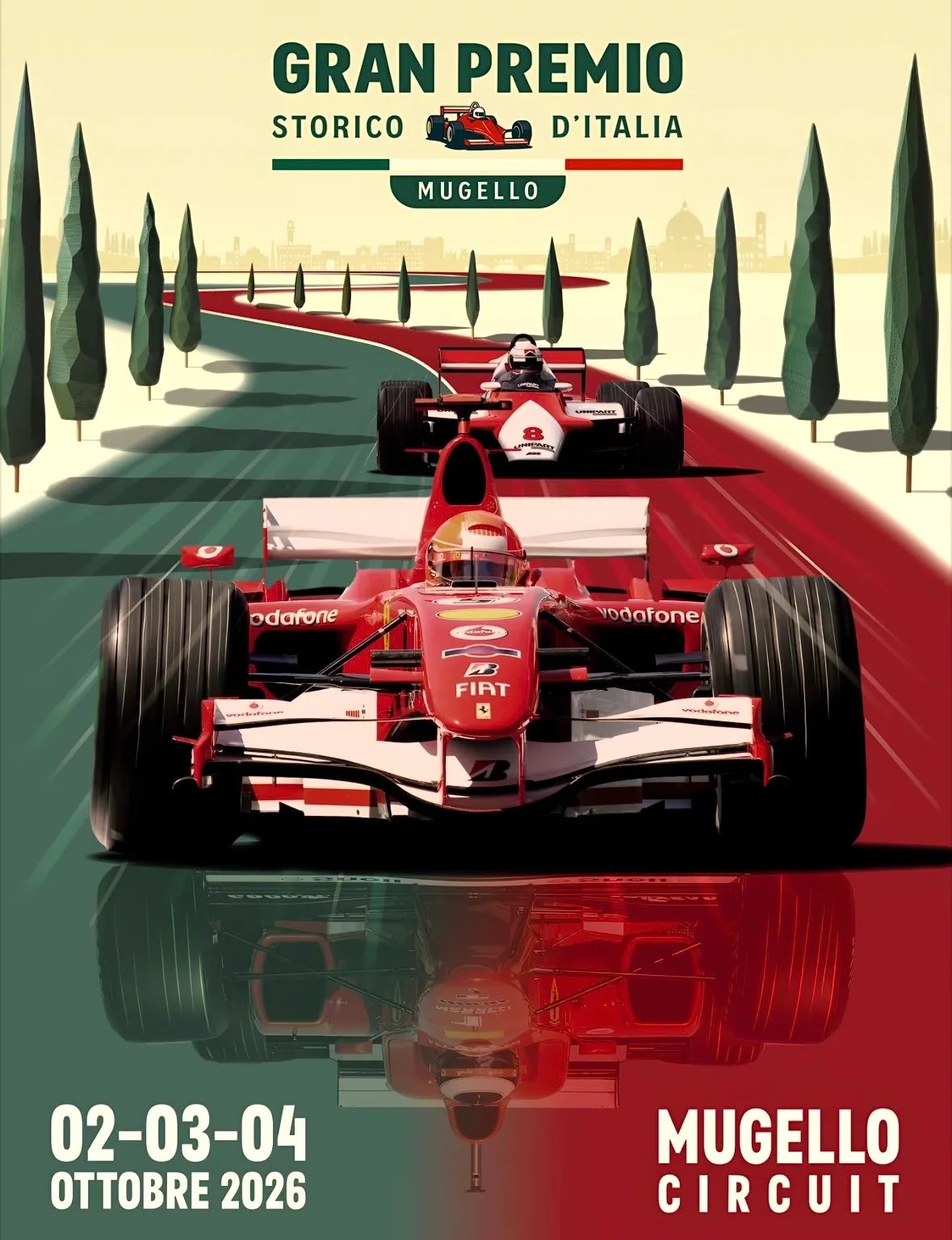 Locandina Gran Premio Storico d'Italia Mugello 2026 a Scarperia e San Piero (Firenze)