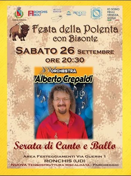 Locandina Festa della Polenta con Bisonte 2026 a Ronchis (Udine)