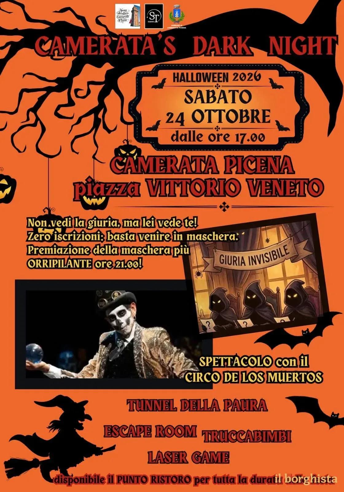 Locandina Camerata's Dark Night Halloween 2026 a Camerata Picena (Ancona)
