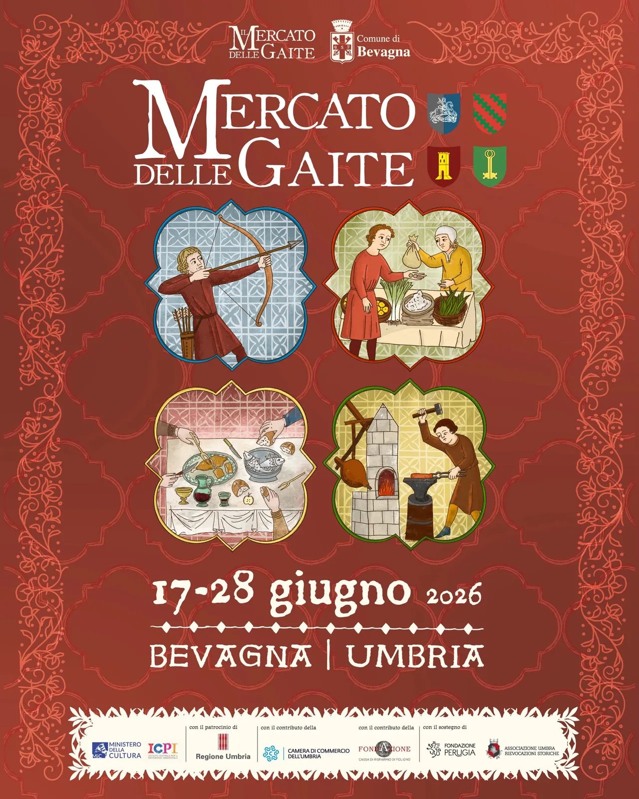 Locandina Mercato delle Gaite 2026 a Bevagna (Perugia)