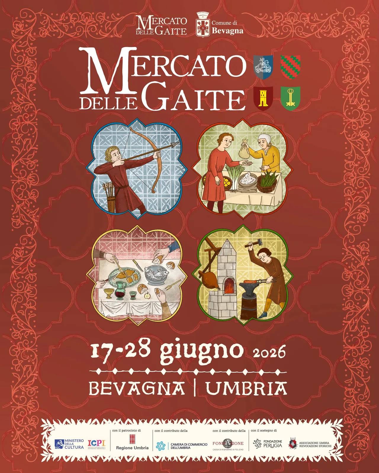 Locandina Mercato delle Gaite 2026 a Bevagna (Perugia)