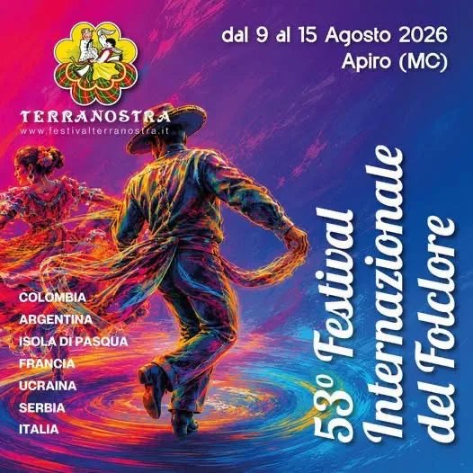 Locandina 53° Festival Internazionale del Folclore 2026 a Apiro (Macerata)