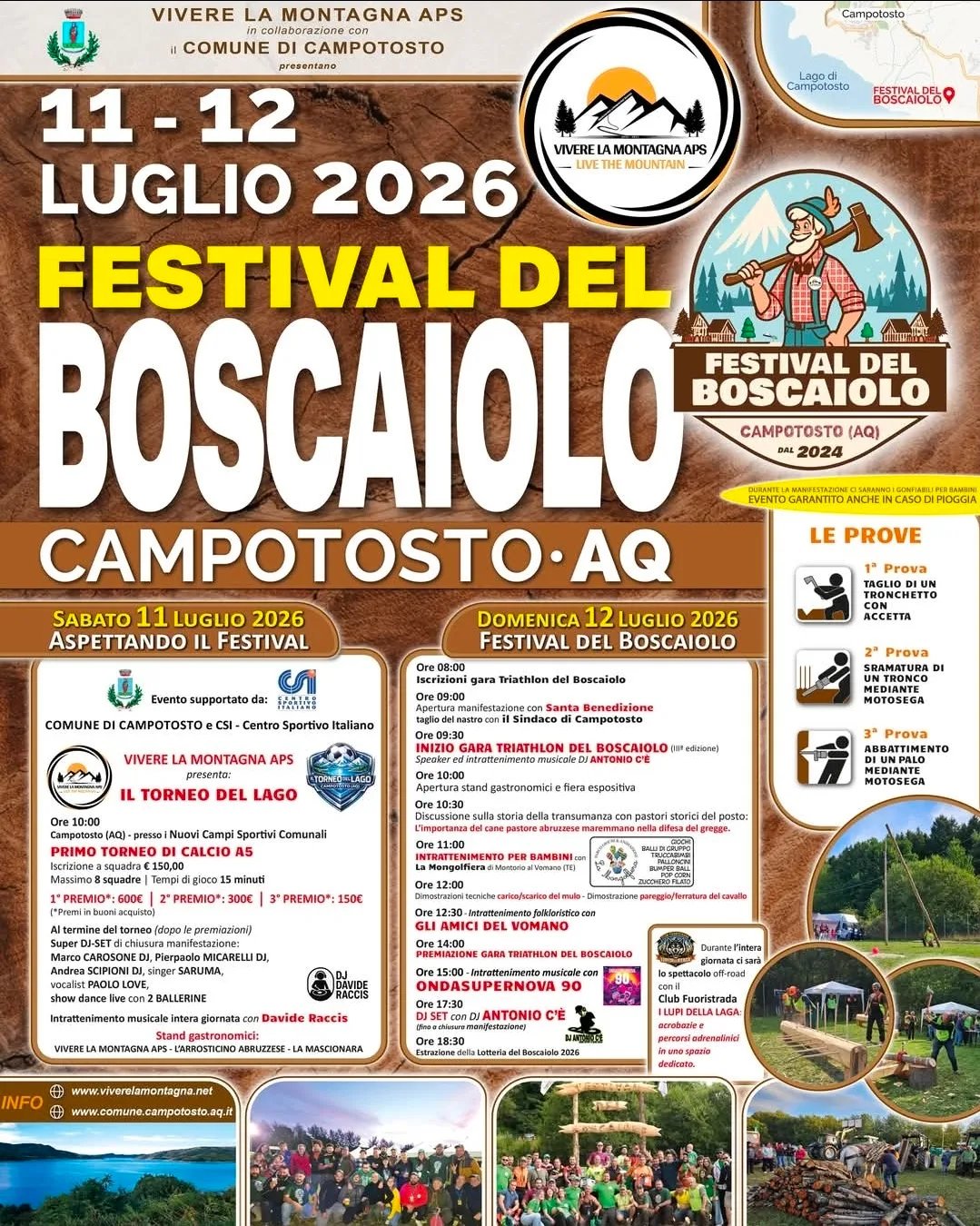 Locandina Festival del Boscaiolo 2026 a Campotosto (L'aquila)