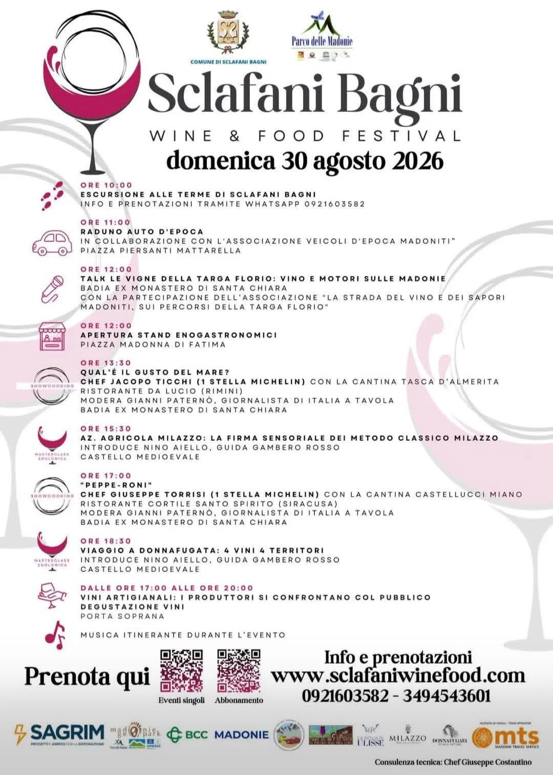 Locandina Sclafani Bagni Wine & Food Festival 2026 a Sclafani Bagni (Palermo)