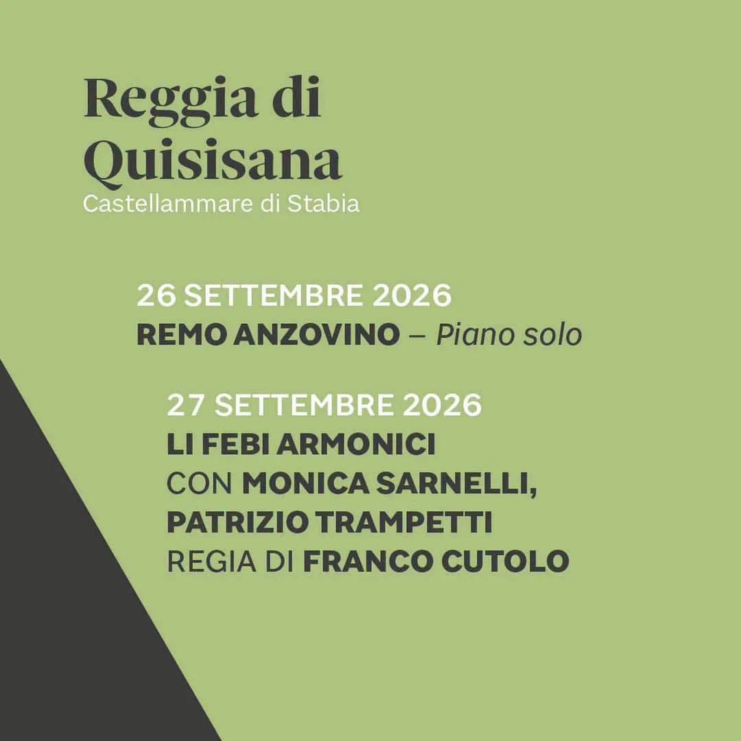 Locandina Reggia di Quisisana 26-27 Settembre 2026 a Castellammare di Stabia (Napoli)