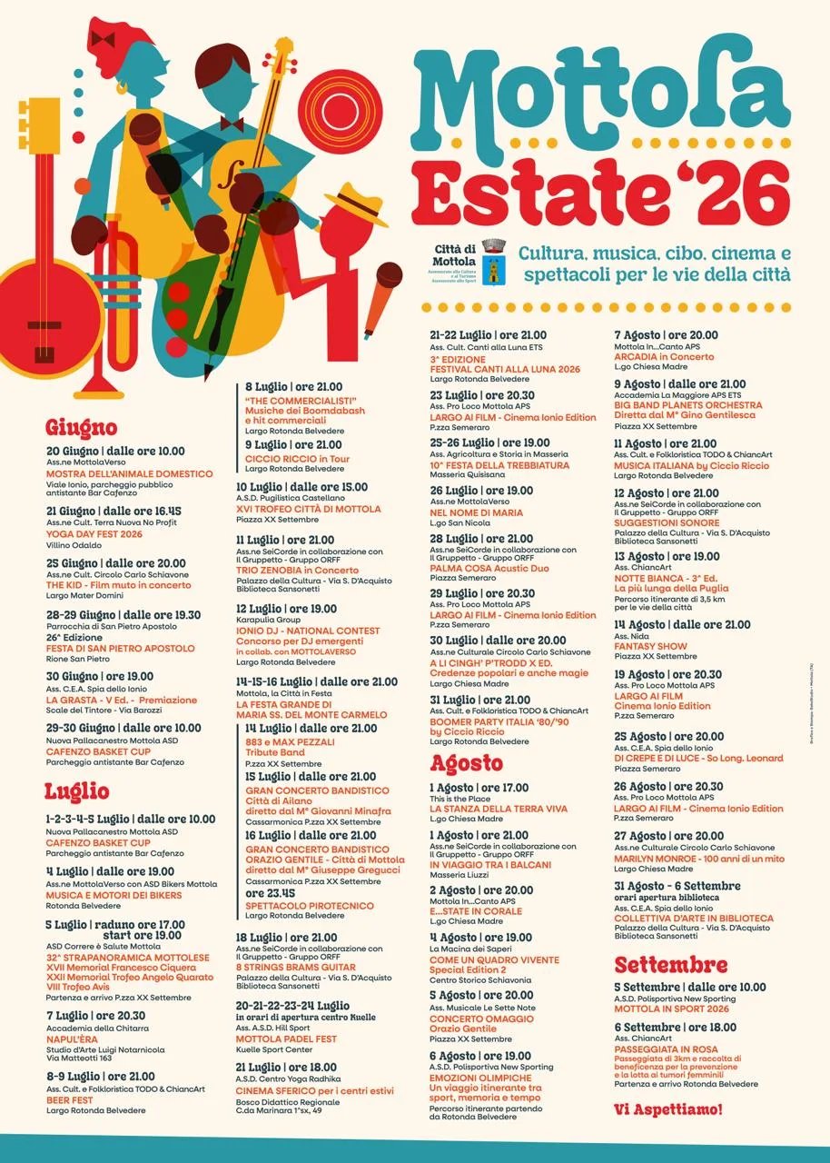 Locandina Napul'Èra 2026 a Mottola (Taranto)