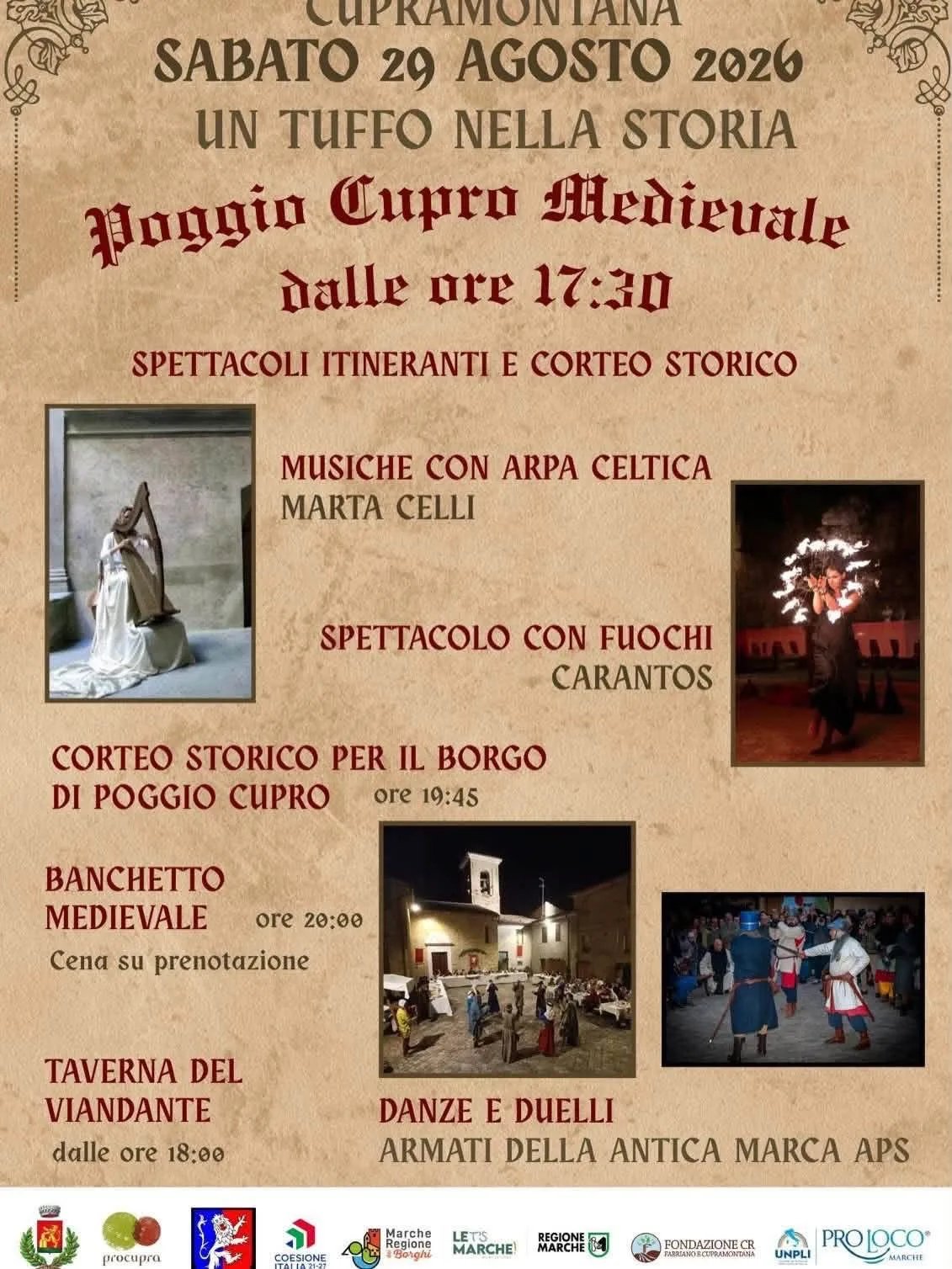 Locandina Poggio Cupro Medievale 2026 a Cupramontana (Ancona)