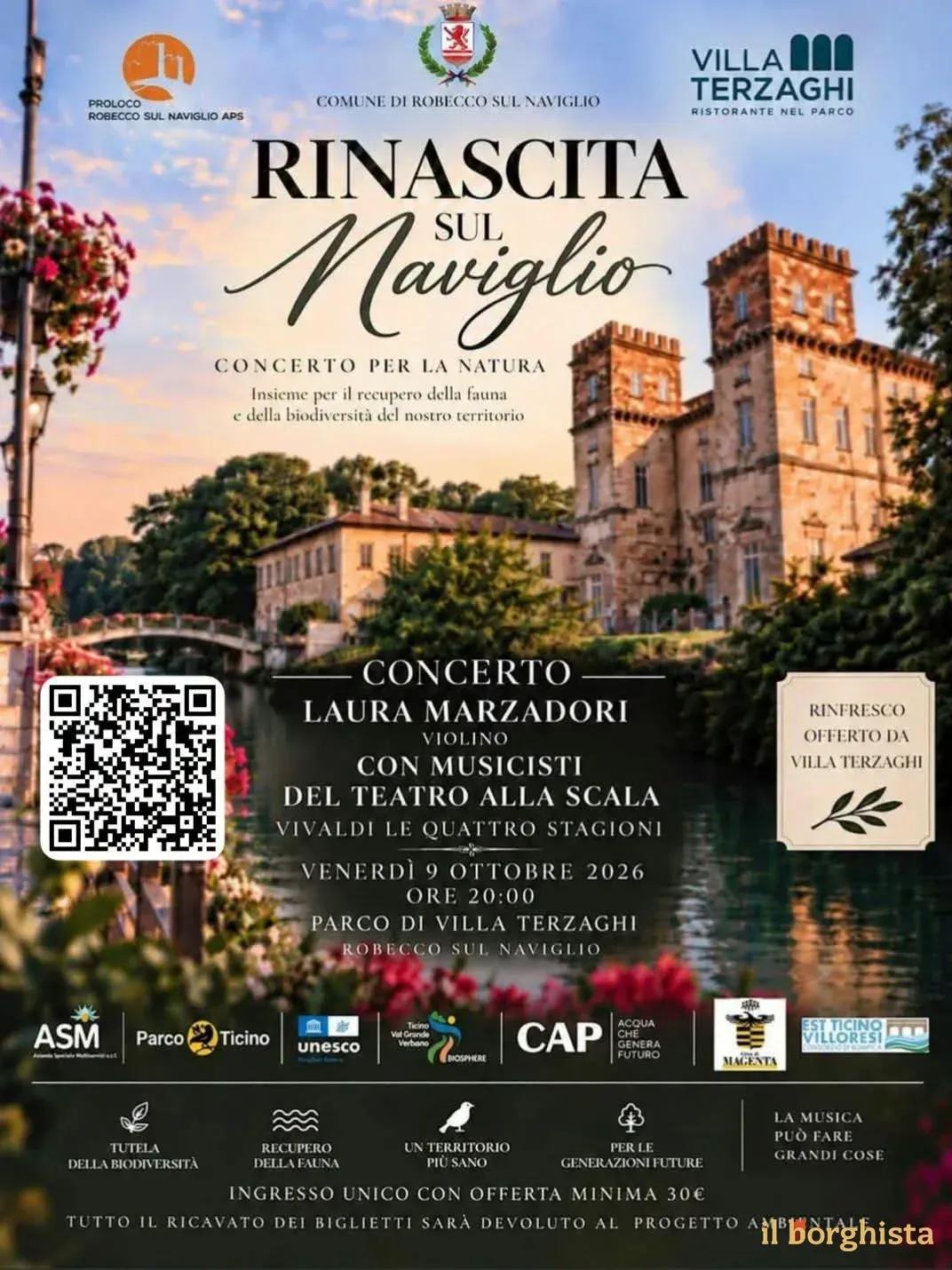 Locandina Rinascita sul Naviglio Concerto per la Natura 2026 a Robecco sul Naviglio (Milano)