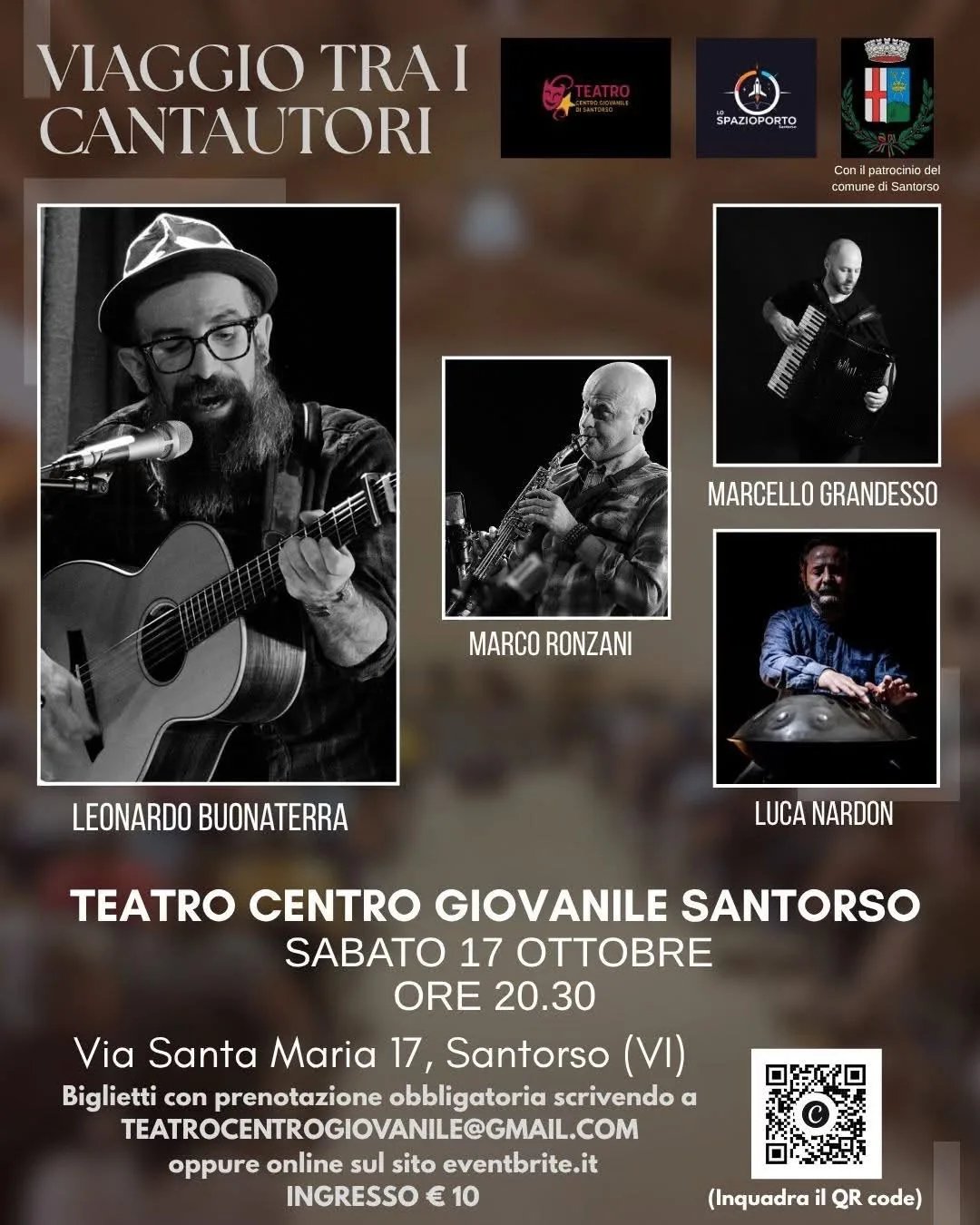 Locandina Viaggio tra i Cantautori 2026 a Santorso (Vicenza)