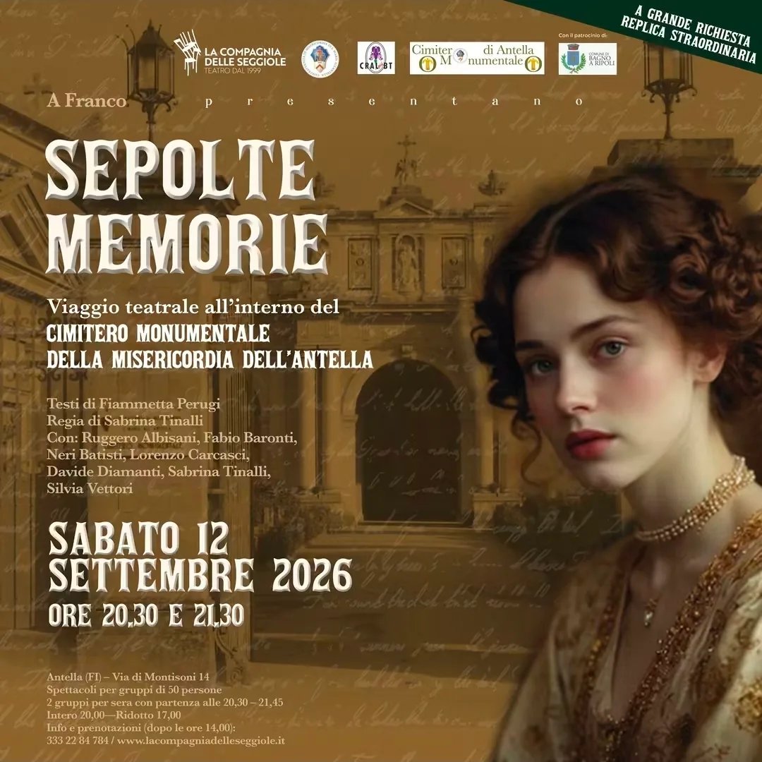 Locandina Sepolte Memorie 2026 - Viaggio Teatrale a Antella a Bagno a Ripoli (FI)