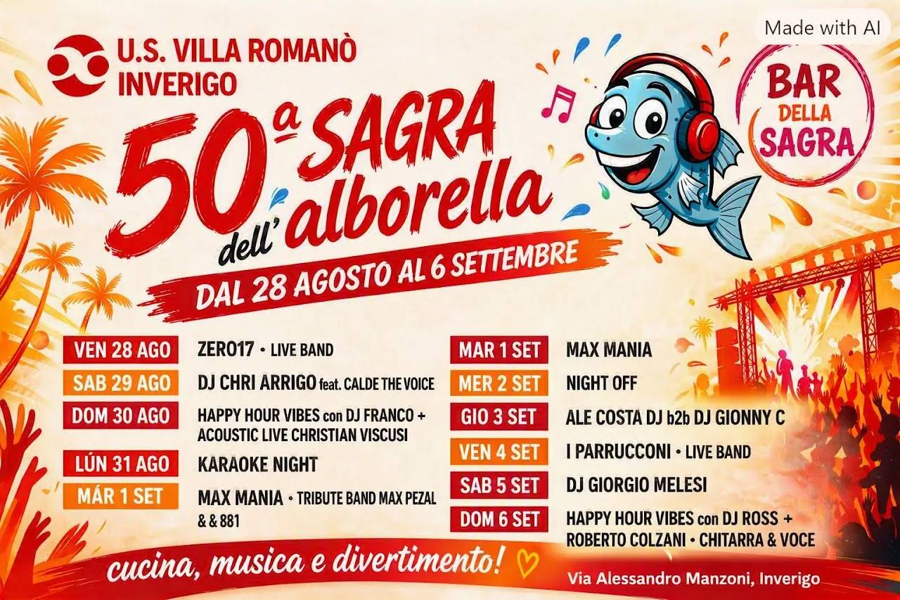 Locandina 50ª Sagra dell'alborella 2026 a Inverigo (Como)