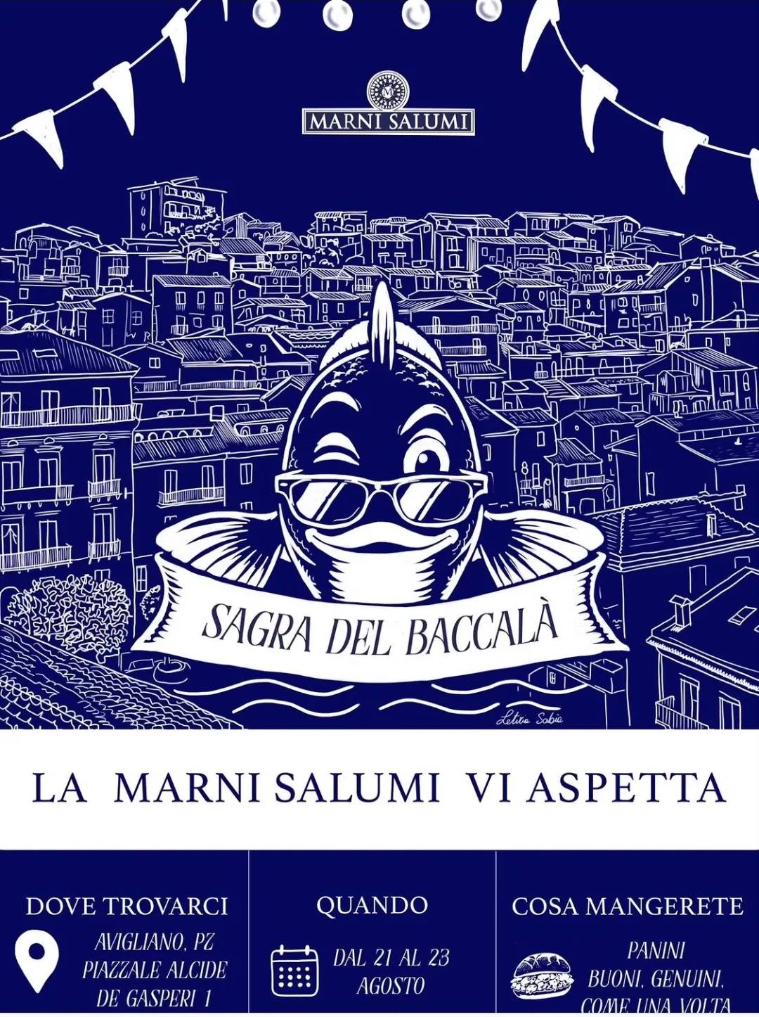 Locandina Sagra del Baccalà 2026 a Avigliano (Potenza)