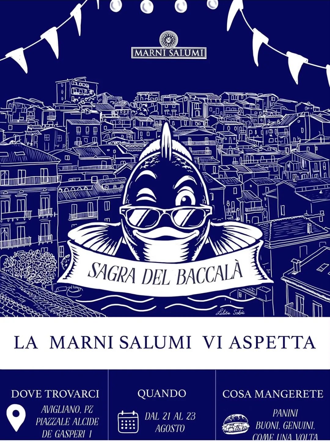 Locandina Sagra del Baccalà 2026 a Avigliano (Potenza)