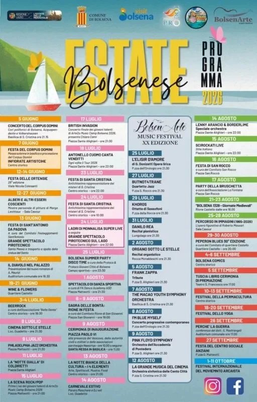 Locandina Festa di Santa Cristina 2026 (ore 10:00) a Bolsena (Viterbo)