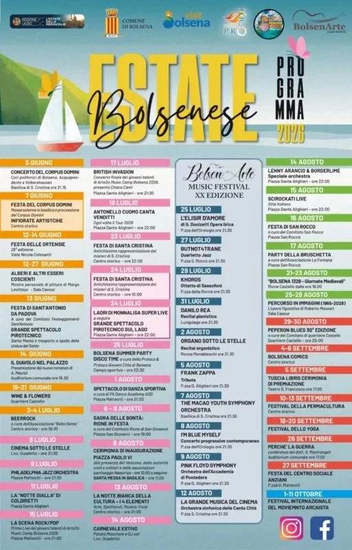 Locandina Festa di Santa Cristina 2026 (ore 10:00) a Bolsena (Viterbo)