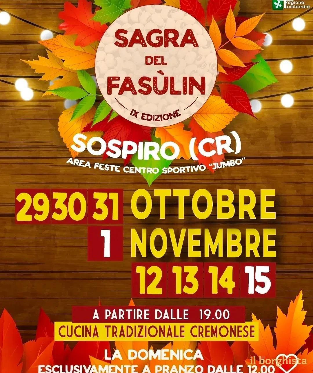 Locandina calendario eventi autunno 2026 a Sospiro (Cremona)
