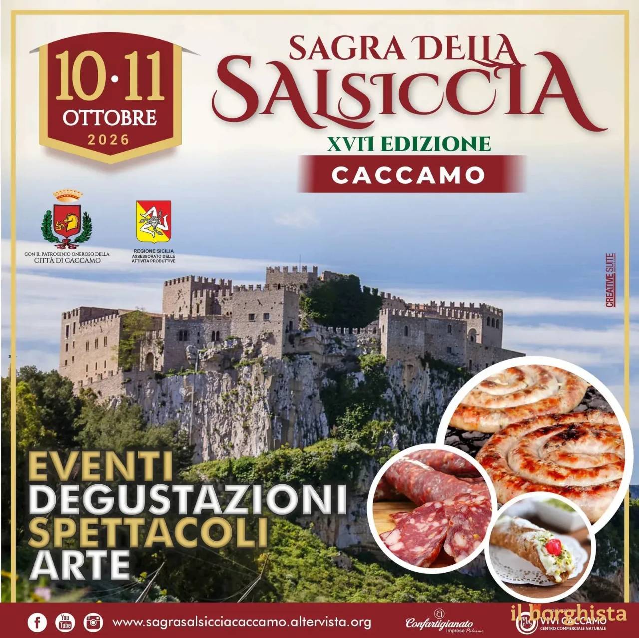 Locandina 17ª Sagra della Salsiccia 2026 a Caccamo (Palermo)
