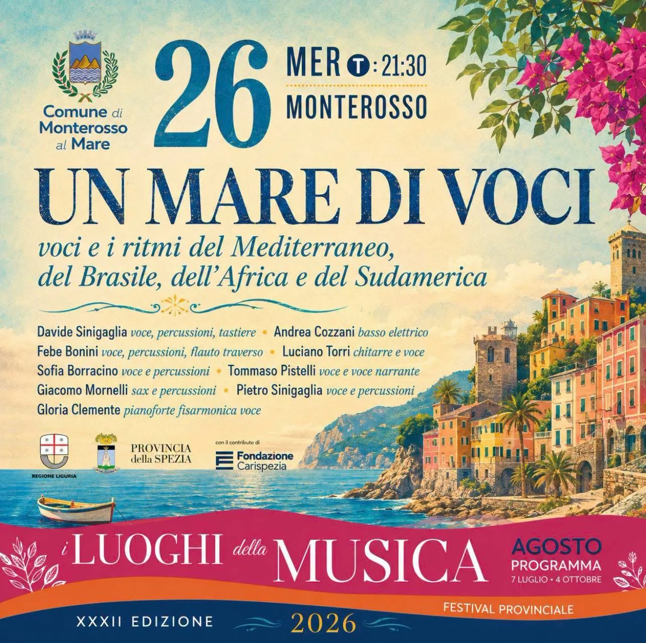 Locandina Un Mare di Voci 2026 a Monterosso al Mare (La Spezia)