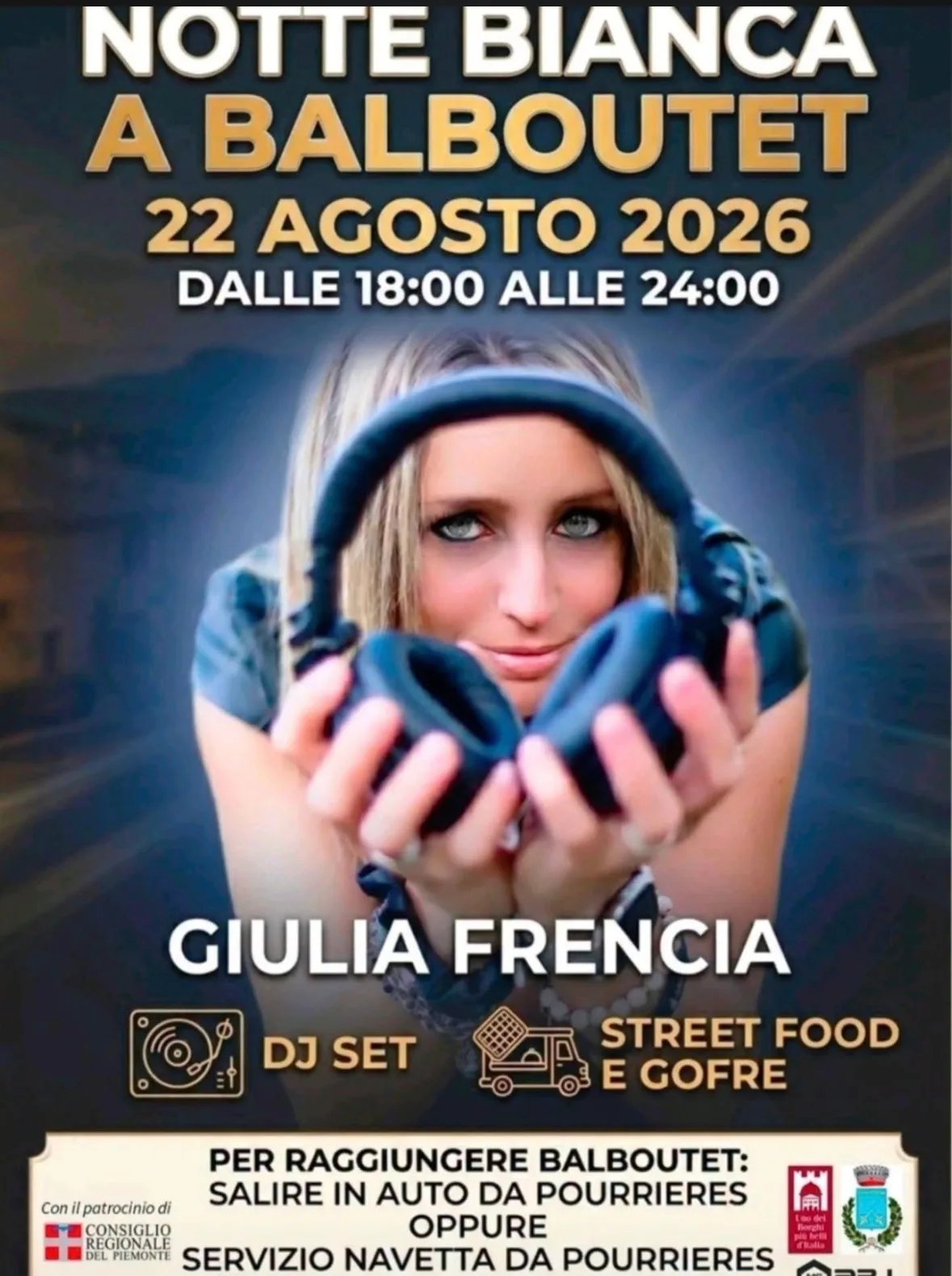 Locandina Notte Bianca a Balboutet 2026 a Usseaux (Torino)