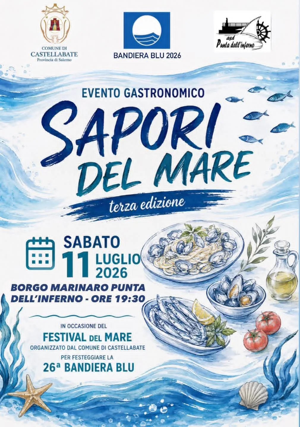 Locandina Sapori del Mare 2026 a Castellabate (Salerno)