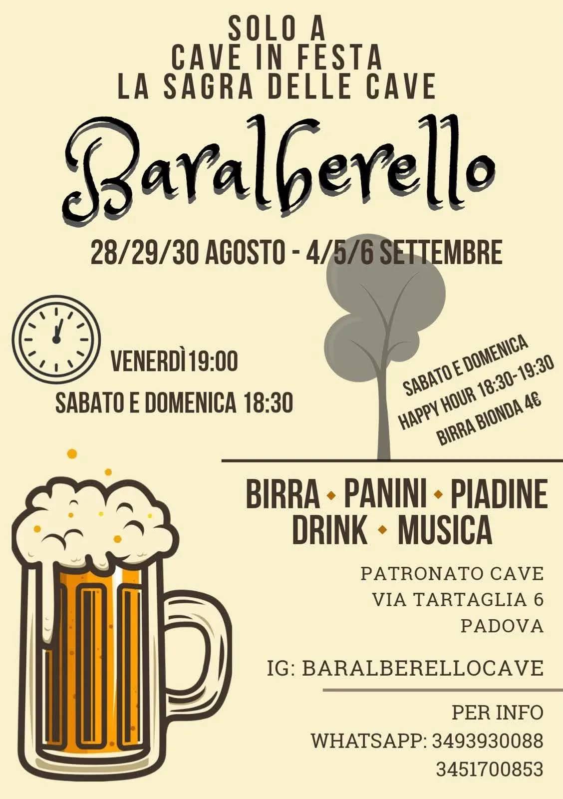 Locandina Baralberello — Cave in Festa 2026 a Padova (Padova)
