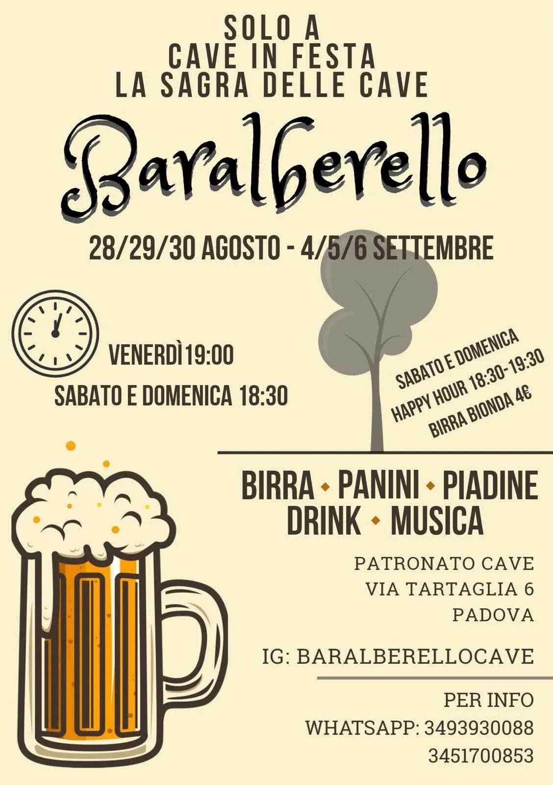 Locandina Baralberello — Cave in Festa 2026 a Padova (Padova)