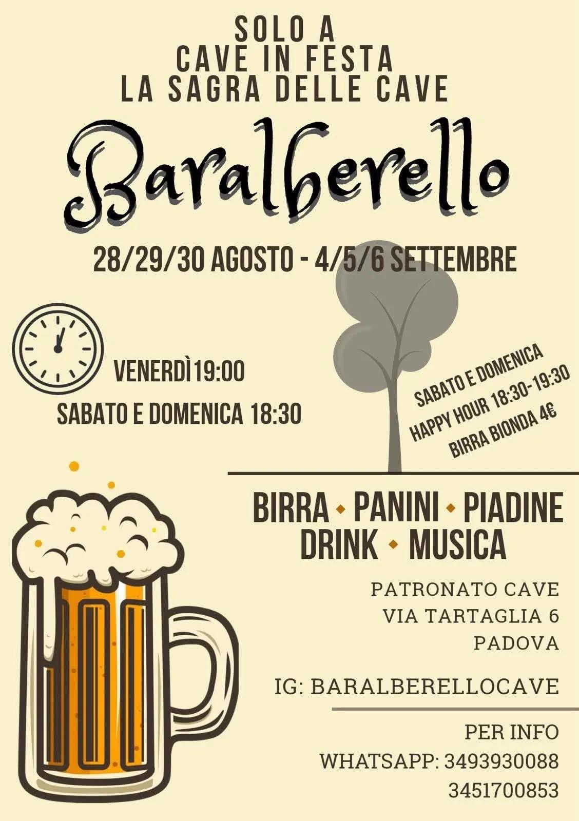 Locandina Baralberello — Cave in Festa 2026 a Padova (Padova)