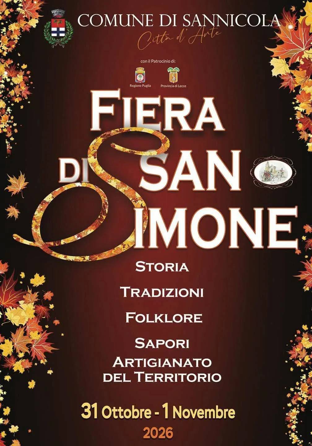 Locandina Fiera di San Simone 2026 a Sannicola (Lecce)