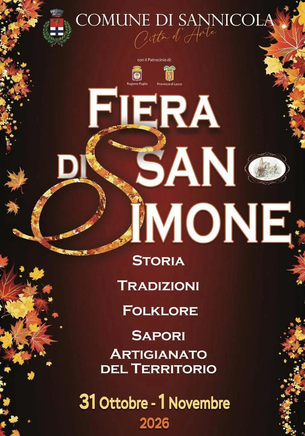Locandina Fiera di San Simone 2026 a Sannicola (Lecce)