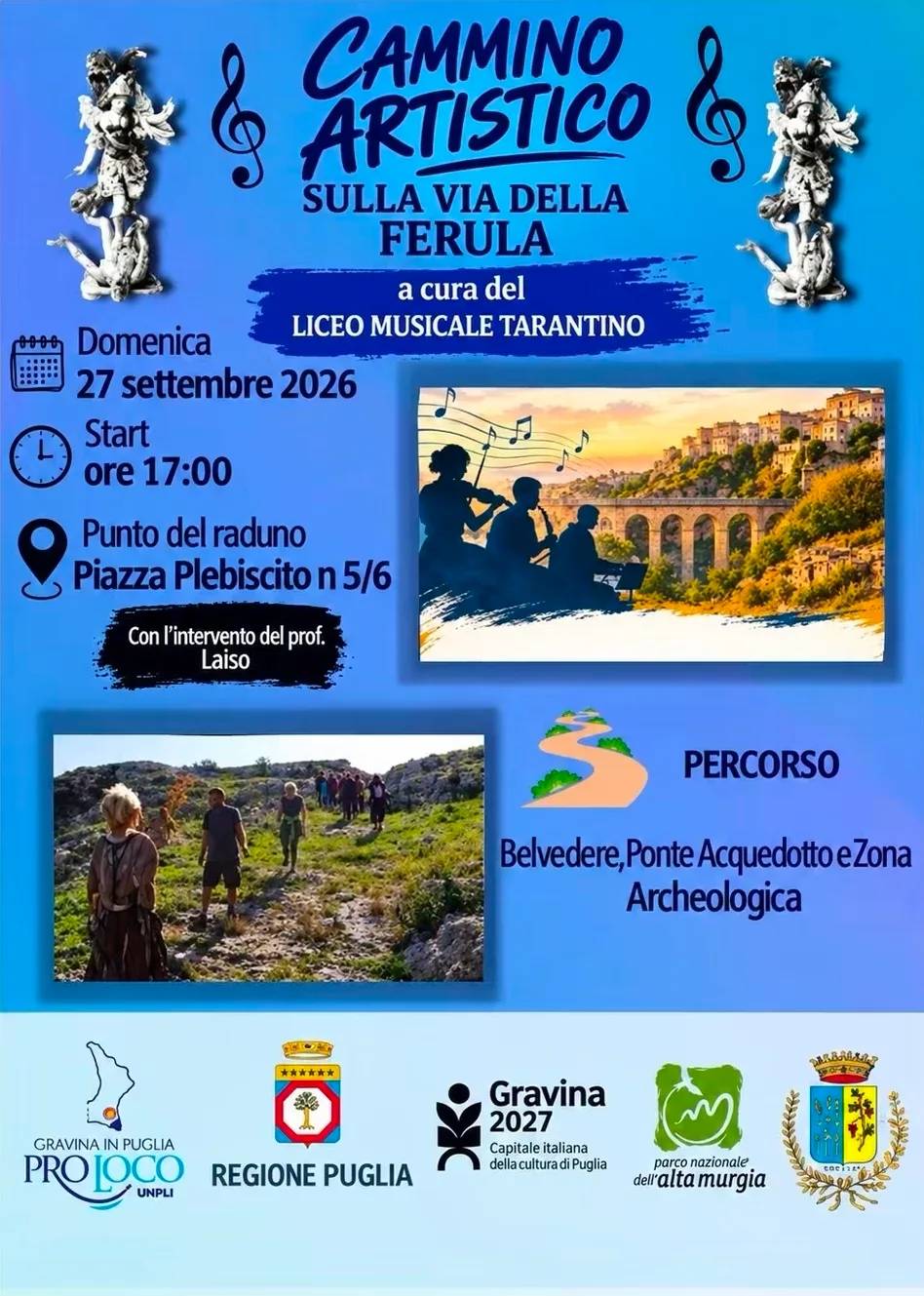 Locandina Cammino Artistico sulla Via della Ferula 2026 a Gravina in Puglia (Bari)