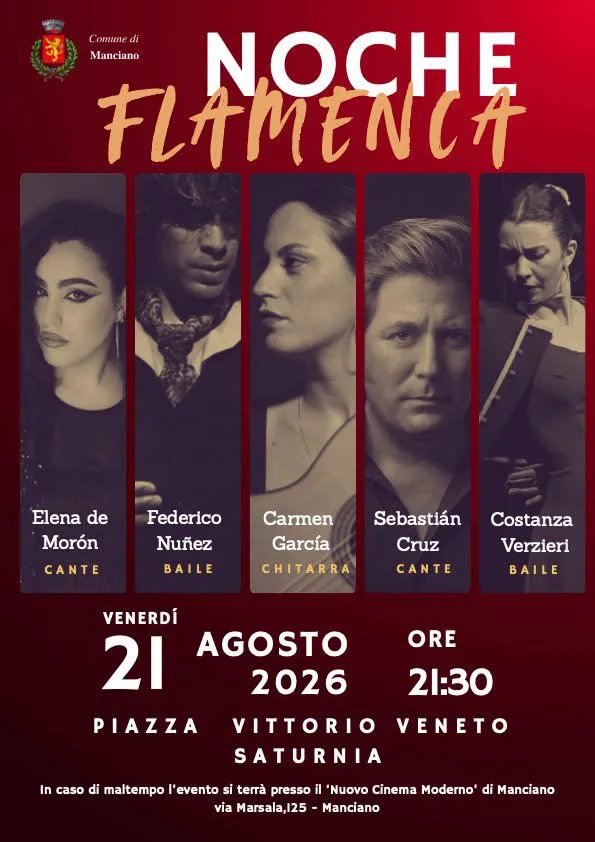 Locandina Noche Flamenca 2026 a Manciano (Grosseto)