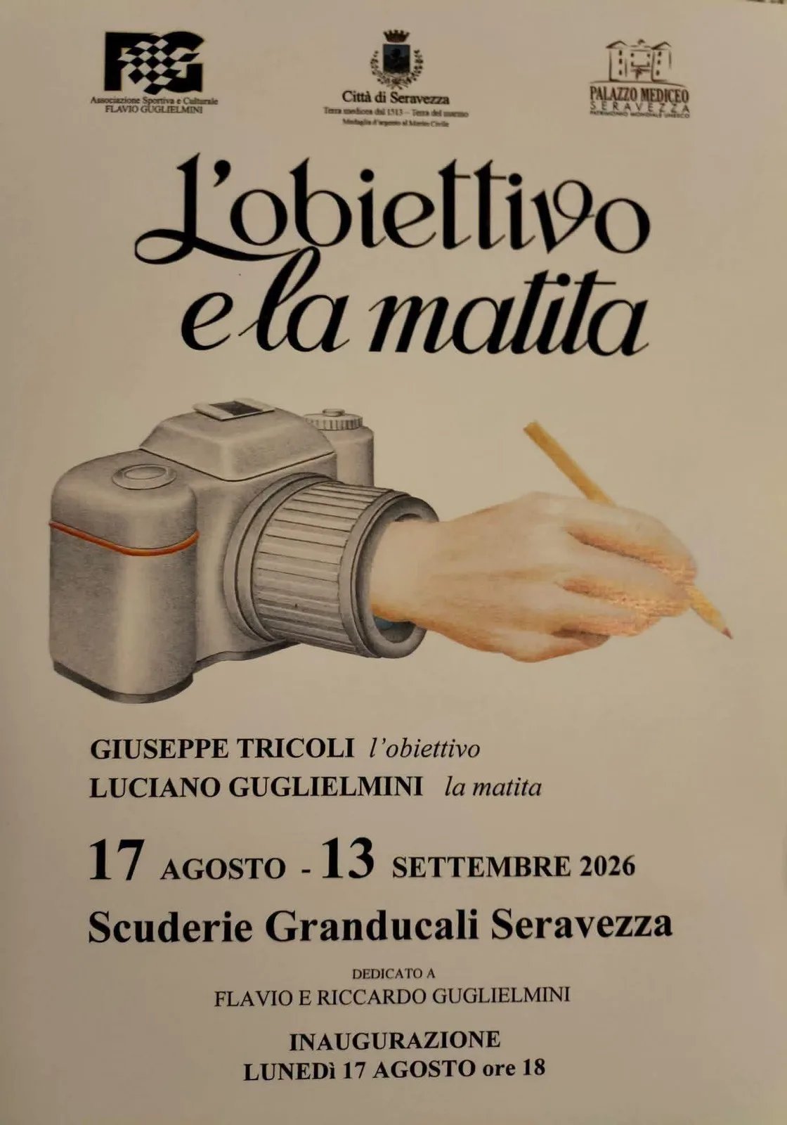 Locandina calendario eventi agosto 2026 a Seravezza (Lucca)
