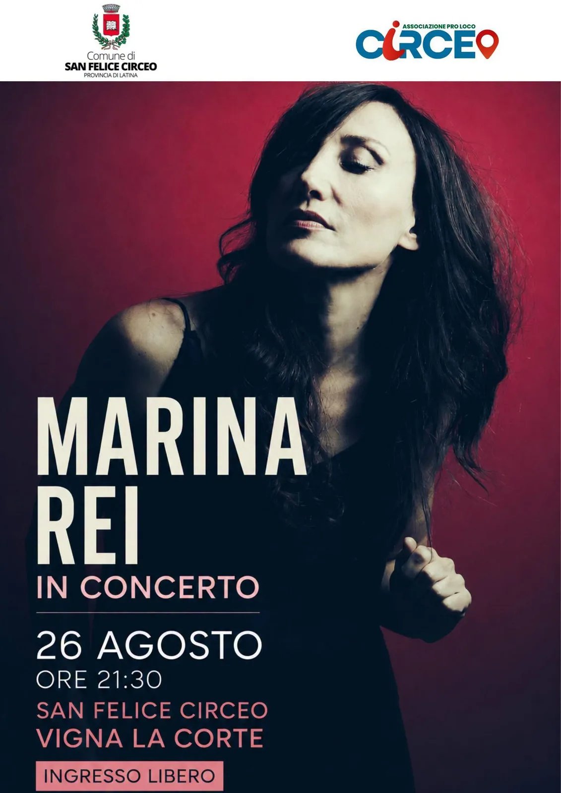 Locandina Marina Rei in Concerto 2026 a San Felice Circeo (Latina)