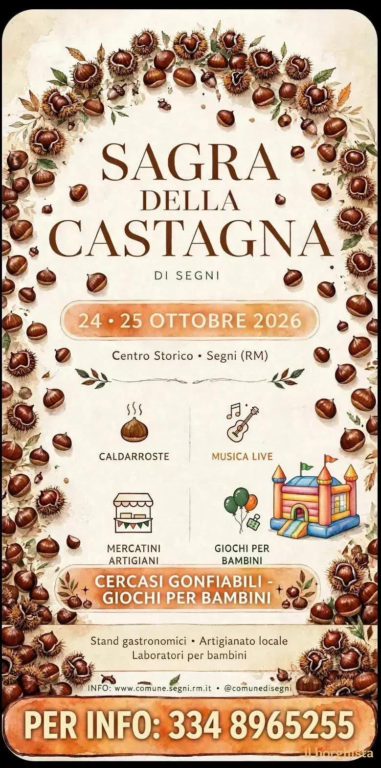 Locandina Sagra della Castagna di Segni 2026 a Segni (Roma)