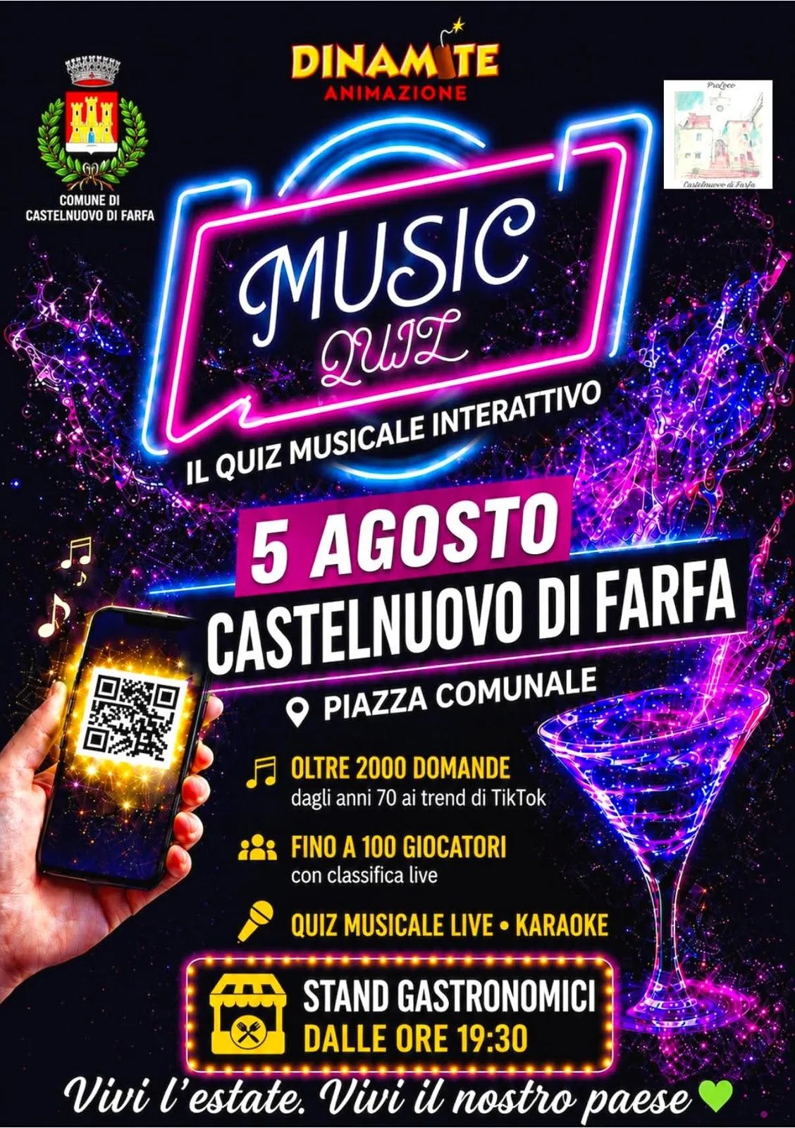Locandina Music Quiz - Il quiz musicale interattivo 2026 a Castelnuovo di Farfa (Rieti)